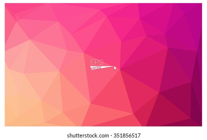 Multicolor pink, yellow geometric rumpled triangular low poly origami style gradient illustration graphic background. Vector polygonal design for your business.