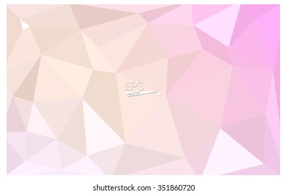 Multicolor pink, yellow geometric rumpled triangular low poly origami style gradient illustration graphic background. Vector polygonal design for your business.