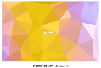 Multicolor pink, yellow geometric rumpled triangular low poly origami style gradient illustration graphic background. Vector polygonal design for your business.