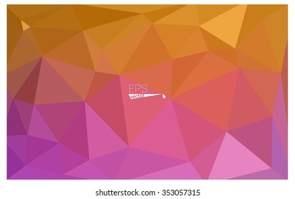 Multicolor pink, yellow geometric rumpled triangular low poly origami style gradient illustration graphic background. Vector polygonal design for your business.