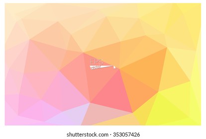 Multicolor pink, yellow geometric rumpled triangular low poly origami style gradient illustration graphic background. Vector polygonal design for your business.