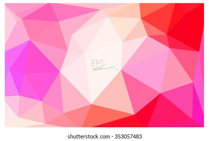 Multicolor pink, yellow geometric rumpled triangular low poly origami style gradient illustration graphic background. Vector polygonal design for your business.