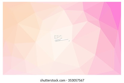 Multicolor pink, yellow geometric rumpled triangular low poly origami style gradient illustration graphic background. Vector polygonal design for your business.