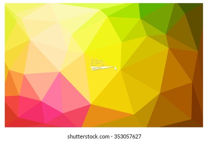 Multicolor pink, yellow geometric rumpled triangular low poly origami style gradient illustration graphic background. Vector polygonal design for your business.