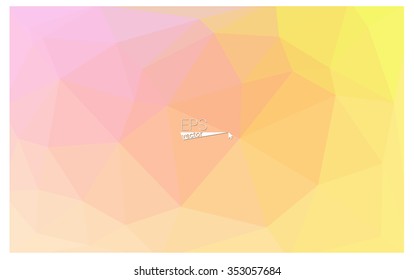 Multicolor pink, yellow geometric rumpled triangular low poly origami style gradient illustration graphic background. Vector polygonal design for your business.