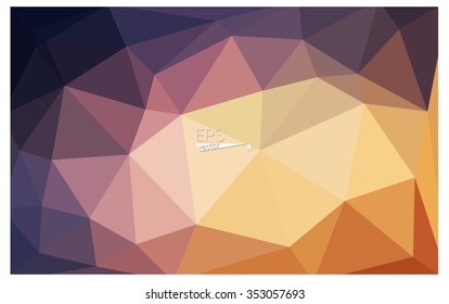 Multicolor pink, yellow geometric rumpled triangular low poly origami style gradient illustration graphic background. Vector polygonal design for your business.