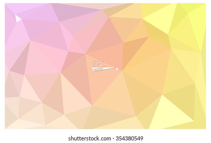 Multicolor pink, yellow geometric rumpled triangular low poly origami style gradient illustration graphic background. Vector polygonal design for your business.