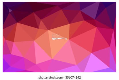 Multicolor pink, yellow geometric rumpled triangular low poly origami style gradient illustration graphic background. Vector polygonal design for your business.