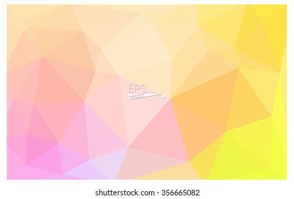 Multicolor pink, yellow geometric rumpled triangular low poly origami style gradient illustration graphic background. Vector polygonal design for your business.