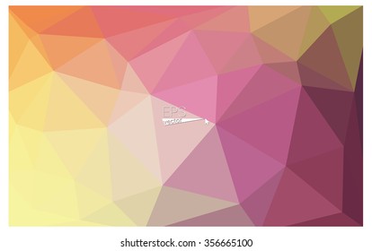 Multicolor pink, yellow geometric rumpled triangular low poly origami style gradient illustration graphic background. Vector polygonal design for your business.