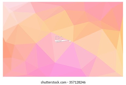 Multicolor pink, yellow geometric rumpled triangular low poly origami style gradient illustration graphic background. Vector polygonal design for your business.