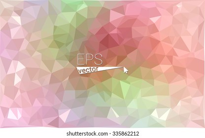 Multicolor pink, yellow, orange  geometric rumpled triangular low poly style gradient illustration graphic background. Vector polygonal design for your business.
