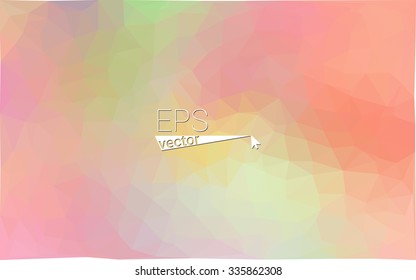 Multicolor pink, yellow, orange  geometric rumpled triangular low poly style gradient illustration graphic background. Vector polygonal design for your business.