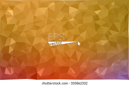 Multicolor pink, yellow, orange  geometric rumpled triangular low poly style gradient illustration graphic background. Vector polygonal design for your business.