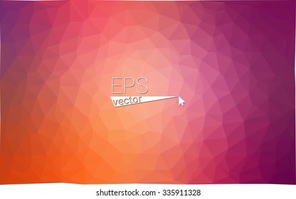 Multicolor pink, yellow, orange  geometric rumpled triangular low poly style gradient illustration graphic background. Vector polygonal design for your business.