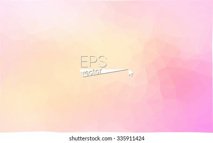 Multicolor pink, yellow, orange  geometric rumpled triangular low poly style gradient illustration graphic background. Vector polygonal design for your business.