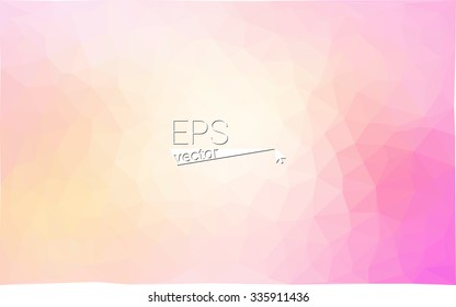 Multicolor pink, yellow, orange  geometric rumpled triangular low poly style gradient illustration graphic background. Vector polygonal design for your business.