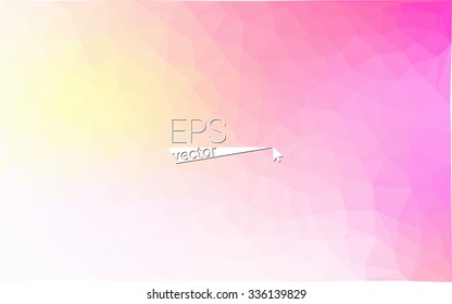 Multicolor pink, yellow, orange  geometric rumpled triangular low poly style gradient illustration graphic background. Vector polygonal design for your business.