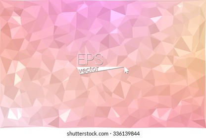 Multicolor pink, yellow, orange  geometric rumpled triangular low poly style gradient illustration graphic background. Vector polygonal design for your business.