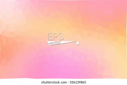 Multicolor pink, yellow, orange  geometric rumpled triangular low poly style gradient illustration graphic background. Vector polygonal design for your business.