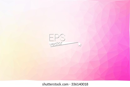 Multicolor pink, yellow, orange  geometric rumpled triangular low poly style gradient illustration graphic background. Vector polygonal design for your business.