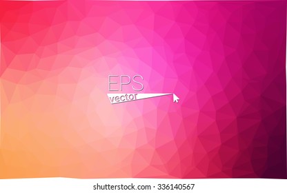 Multicolor pink, yellow, orange  geometric rumpled triangular low poly style gradient illustration graphic background. Vector polygonal design for your business.