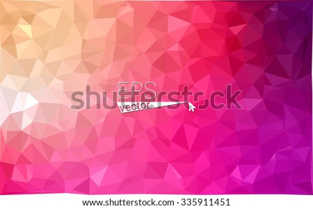 Multicolor pink, yellow, orange  geometric rumpled triangular low poly style gradient illustration graphic background. Vector polygonal design for your business.