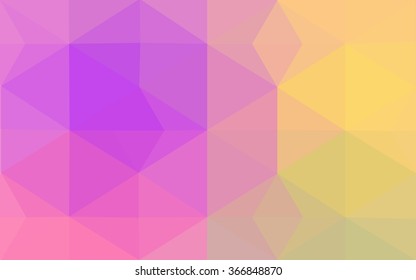 Multicolor pink, yellow polygonal illustration, which consist of triangles. Geometric background in Origami style with gradient. Triangular design for your business.