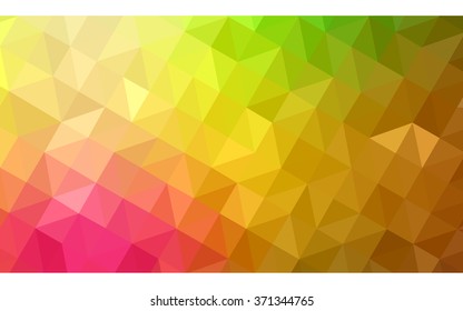 Multicolor pink, yellow polygonal illustration, which consist of triangles. Geometric background in Origami style with gradient. Triangular design for your business.