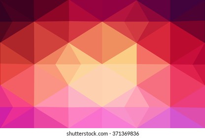 Multicolor pink, yellow polygonal illustration, which consist of triangles. Geometric background in Origami style with gradient. Triangular design for your business.