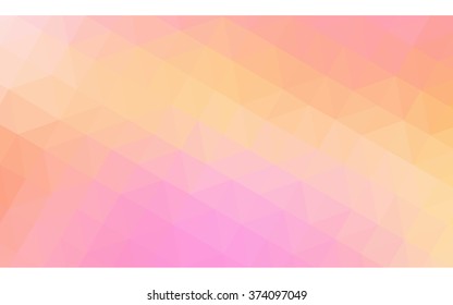 Multicolor pink, yellow polygonal illustration, which consist of triangles. Geometric background in Origami style with gradient. Triangular design for your business.