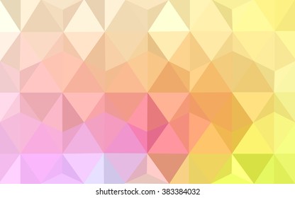 Multicolor pink, yellow polygonal illustration, which consist of triangles. Geometric background in Origami style with gradient. Triangular design for your business.