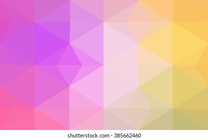 Multicolor pink, yellow polygonal illustration, which consist of triangles. Geometric background in Origami style with gradient. Triangular design for your business.