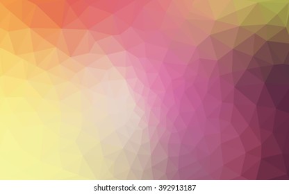 Multicolor pink, yellow polygonal illustration, which consist of triangles. Geometric background in Origami style with gradient. Triangular design for your business.