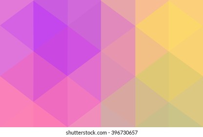 Multicolor pink, yellow polygonal illustration, which consist of triangles. Geometric background in Origami style with gradient. Triangular design for your business.