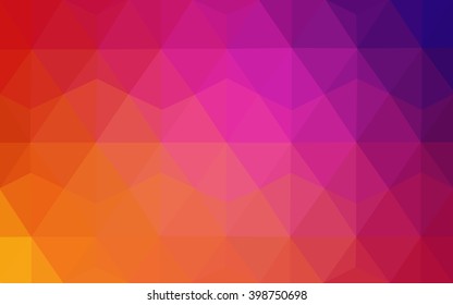 Multicolor pink, yellow polygonal illustration, which consist of triangles. Geometric background in Origami style with gradient. Triangular design for your business.