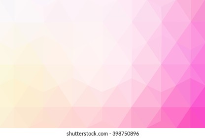 Multicolor pink, yellow polygonal illustration, which consist of triangles. Geometric background in Origami style with gradient. Triangular design for your business.