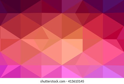 Multicolor pink, yellow polygonal illustration, which consist of triangles. Geometric background in Origami style with gradient. Triangular design for your business.