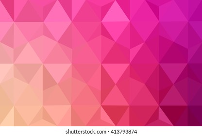 Multicolor pink, yellow polygonal illustration, which consist of triangles. Geometric background in Origami style with gradient. Triangular design for your business.