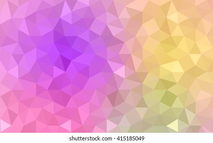 Multicolor pink, yellow polygonal illustration, which consist of triangles. Geometric background in Origami style with gradient. Triangular design for your business.