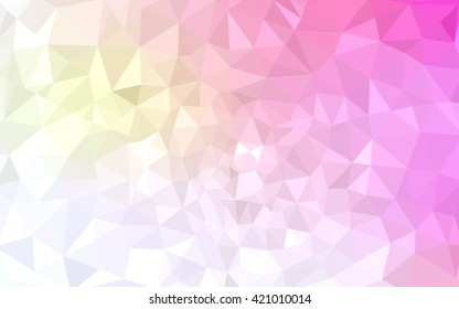 Multicolor pink, yellow polygonal illustration, which consist of triangles. Geometric background in Origami style with gradient. Triangular design for your business.
