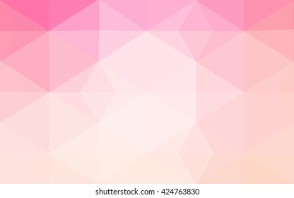 Multicolor pink, yellow polygonal illustration, which consist of triangles. Geometric background in Origami style with gradient. Triangular design for your business.