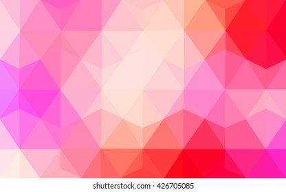 Multicolor pink, yellow polygonal illustration, which consist of triangles. Geometric background in Origami style with gradient. Triangular design for your business.