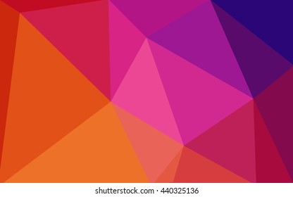Multicolor pink, yellow polygonal illustration, which consist of triangles. Geometric background in Origami style with gradient. Triangular design for your business.