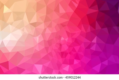 Multicolor pink, yellow polygonal illustration, which consist of triangles. Geometric background in Origami style with gradient. Triangular design for your business.
