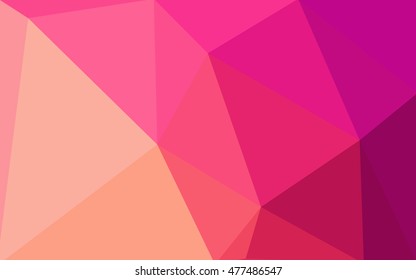 Multicolor pink, yellow polygonal illustration, which consist of triangles. Geometric background in Origami style with gradient. Triangular design for your business.