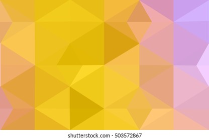 Multicolor pink, yellow polygonal illustration, which consist of triangles. Geometric background in Origami style with gradient. Triangular design for your business.