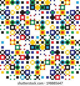Multicolor Pixel Glitch Effect Textured Pattern