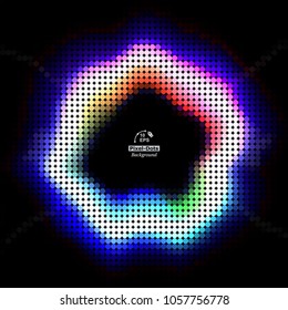 Multicolor pixel-dots digital in form  wave circle on the black background