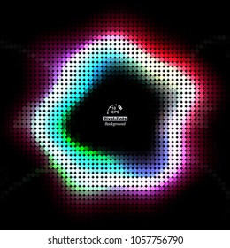 Multicolor pixel-dots digital in form  wave circle on the black background